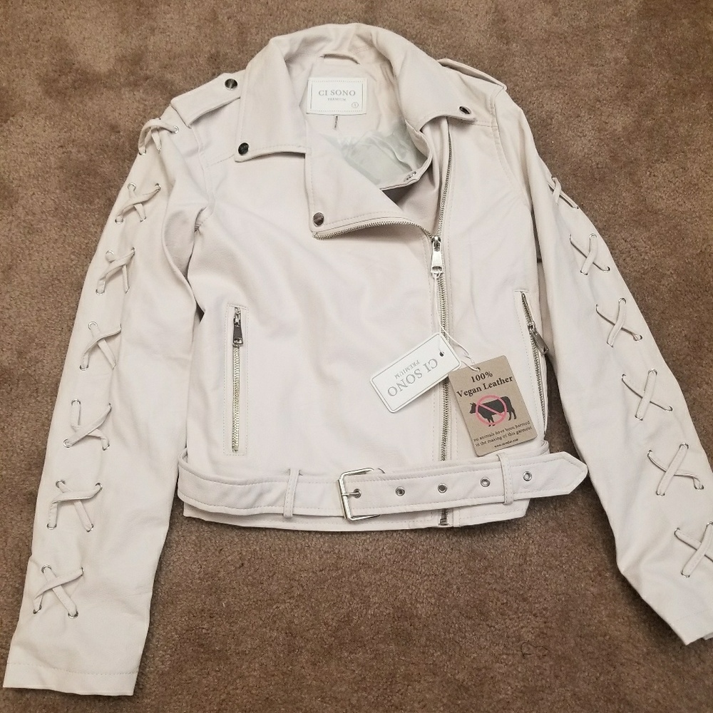 Brand New With Tags Vegan Leather Jacket